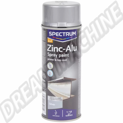 Bombe Peinture Spectrum, Zinc, Aluminium, 3012173, 3 012 173, Peinture Argenté