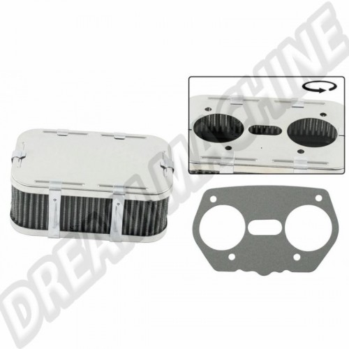 Filtre à air standard rectangulaire hauteur 65 mm pour carburateur Weber IDF  00-9024-0 Sur www.dream-machine.fr