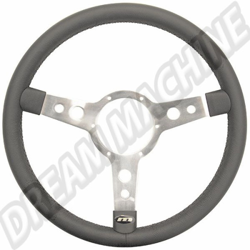 Volant cuir noir 15" avec branches en alu M53SPLB Sur www.dream-machine.fr
