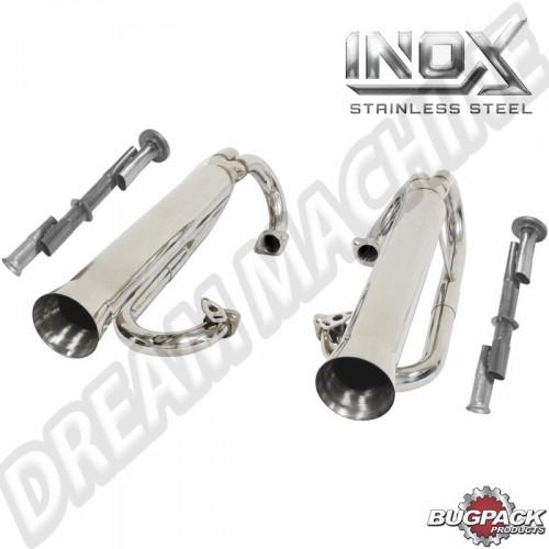 Échappement sport, 2 en 1, inox, Buggy, trike, performances, simple préchauffage, moteurs type-1, matériel de montage, résistance à la corrosion, non homologué, exportation, Référence : 56-3709-0