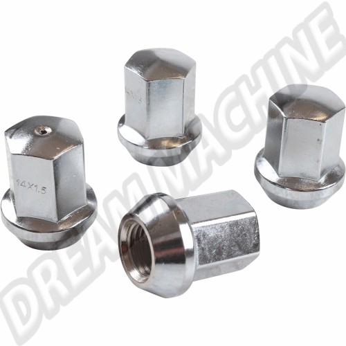Écrous de Roues, Chromés, 14x1.5x35mm, Tête 19mm, Jantes EMPI, Jantes en Aluminium