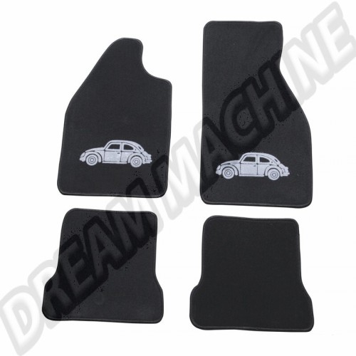 Jeu de 4 tapis de sol noir Coccinelle tous modèles DM92503 Sur www.dream-machine.fr