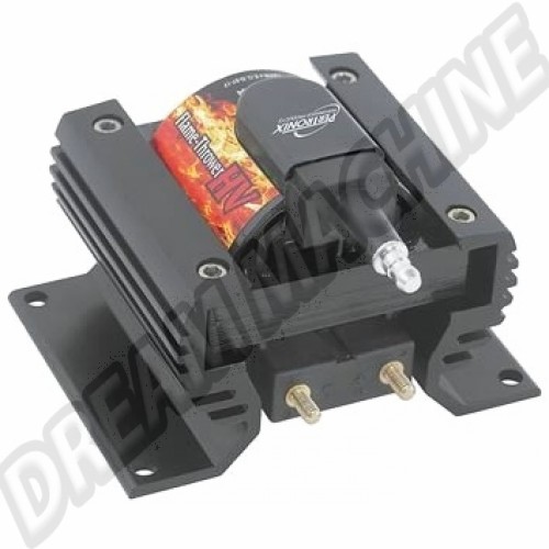 Bobine d'allumage Flame Thrower HV noire époxy avec radiateur intégré 60.000 Volts 0.45 Ohms DM81337 Sur www.dream-machine.fr