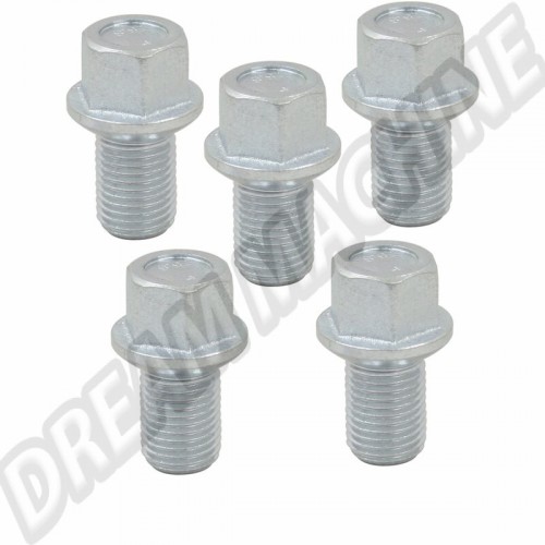 Set de 5 boulons de roue à appui bombé. 14x1.5. tête 17mm  37795 Sur www.dream-machine.fr