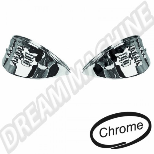 Casquette de phare chromée à louvers 67-->> les 2 00-6451-B Sur www.dream-machine.fr