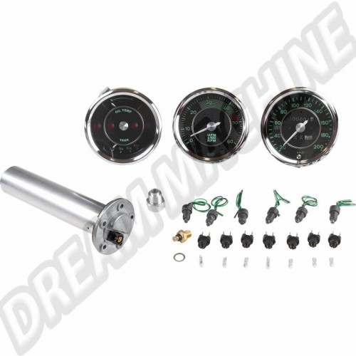 Kit Instruments, Réplique Porsche 356, Compteur Vitesse, Compte-tours, 100mm, AC356100, AC 356 100.