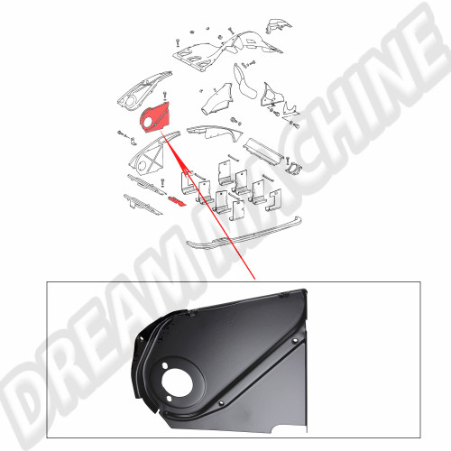 Tôle moteur avant gauche pour Porsche 911 type F et G (1969-1976)