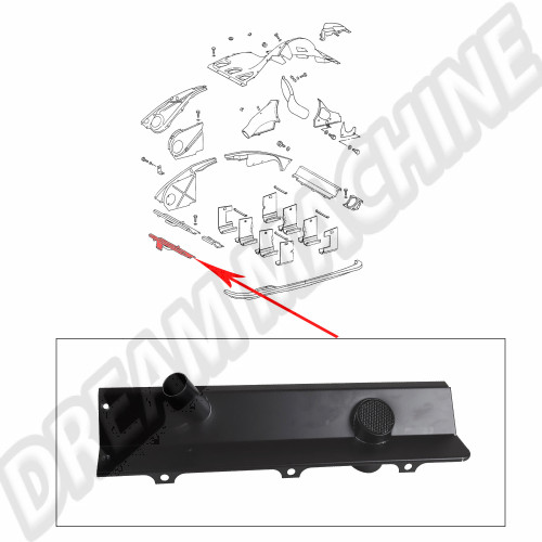 Tôle de refroidissement moteur inférieure gauche avec 2 prises d'air pour Porsche 911 (1971-1977)