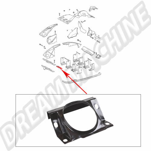 Plaque de recouvrement moteur gauche avec trou pour gaine pour Porsche 911 (1968-1989)