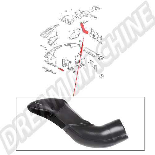 Plaque de recouvrement de conduit d'air moteur arrière droit pour Porsche 911, 964, 914/6 (1969-1993)