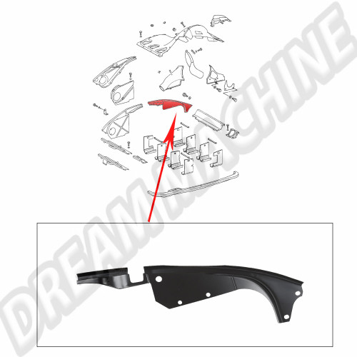 Plaque de recouvrement moteur avant droite pour Porsche 911 (1964-1983)