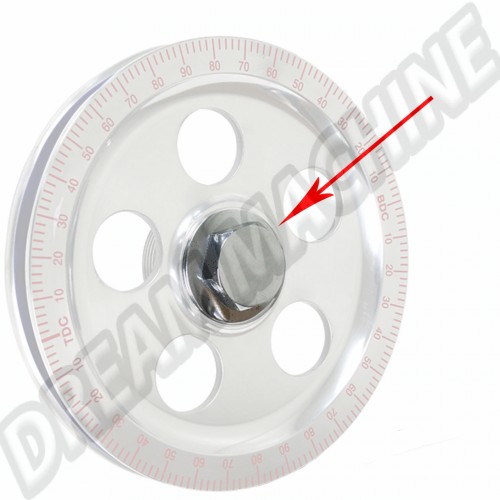 Boulon chromé de poulie de vilebrequin long 00-9118-0 Sur www.dream-machine.fr