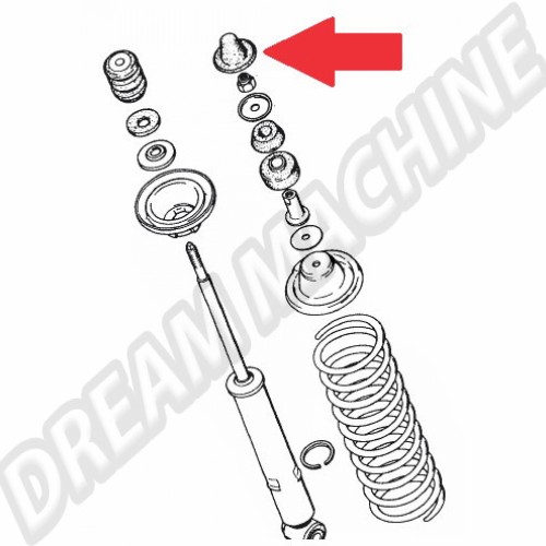 Capuchon d'amortisseur arrière pour Porsche 914 91455928110 Sur www.dream-machine.fr
