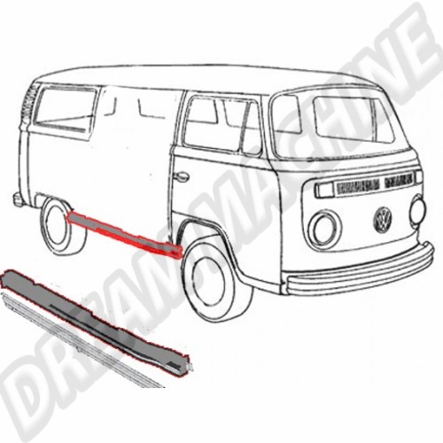 Bas de caisse central pour rail de porte Combi 68--->>79 211809584A Sur www.dream-machine.fr