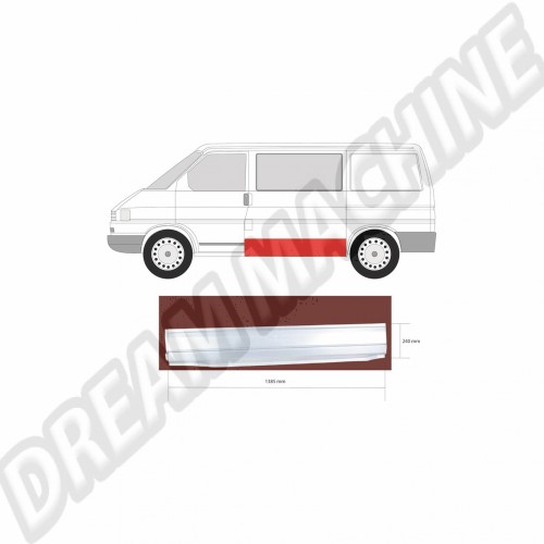 Bas de Caisse T4, 701809585, Réparation VW, Côté Gauche
