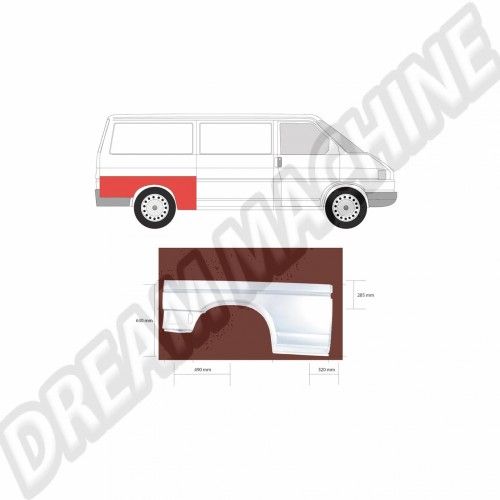 Aile T4, 701809172B, Réparation VW, T4 Court