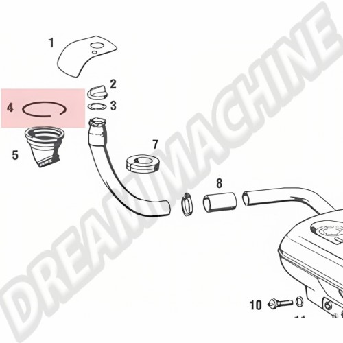 Anneau de fixation de manchon de réservoir pour Porsche 911 (1963-1989). Références : 99915200400 et 999 152 004 00.