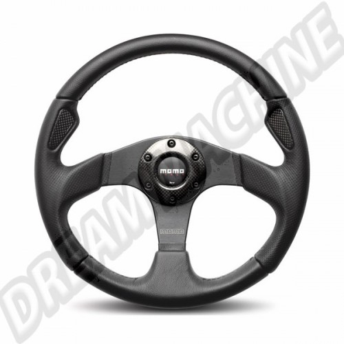 Volant Momo Jet. Volant. 320mm. inserts noir / carbone WC400MO320JET Sur www.dream-machine.fr