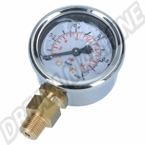 Manomètre de pression d'essence pour filtre à essence régulateur "KING"  DMU120552 Sur www.dream-machine.fr