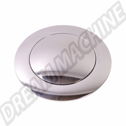 Bouton de klaxon. modèle large en alu poli pour moyeu SSP 9 vis  AC400002 Sur www.dream-machine.fr