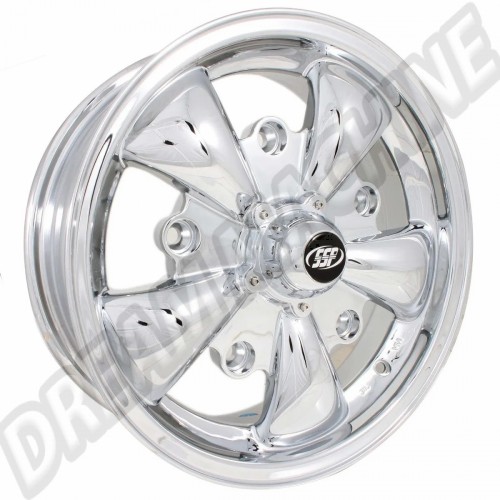 Jante Style 911, Aluminium Chromé, 15 Pouces, 5 Trous, 5x205, VW 181, Karmann Ghia, Transporter T1 et T2, Coccinelle, Type 3, 1011110, 10-1111-0.