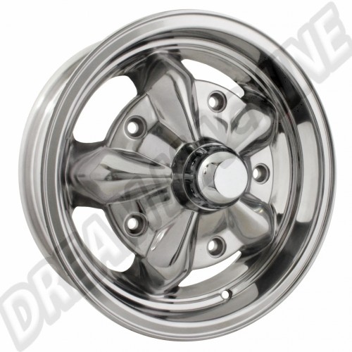 Jante Style 911, Aluminium Chromé, 15 Pouces, 5 Trous, 5x205, VW 181, Karmann Ghia, Transporter T1 et T2, Coccinelle, Type 3, 1011110, 10-1111-0.