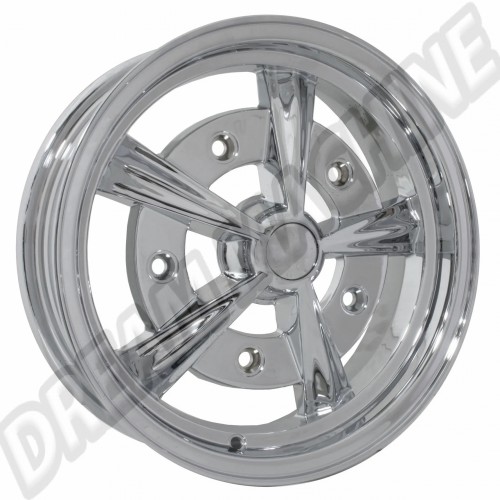 Jante Style 911, Aluminium Chromé, 15 Pouces, 5 Trous, 5x205, VW 181, Karmann Ghia, Transporter T1 et T2, Coccinelle, Type 3, 1011110, 10-1111-0.