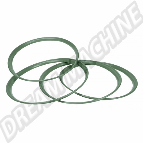 Cerclage d'enjoliveur vert pour jantes 5x205 avec enjoliveur clipsé. le jeu de 4 AC601765G Sur www.dream-machine.fr