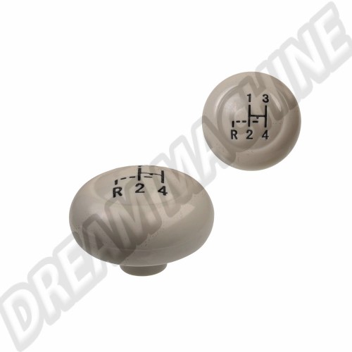 Pommeau de levier de vitesse gris avec grille de 4 vitesses en noir, Diam 12mm - Réf. AC7116107G
