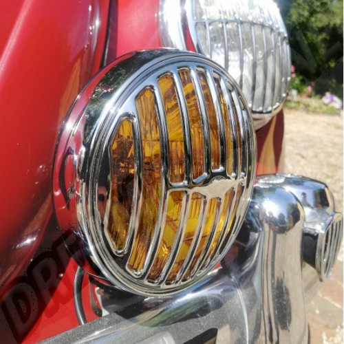 Phare antibrouillard, cerclage chromé, verre jaune, 6", 12V, 60W, VW vintage, Porsche, AC941102