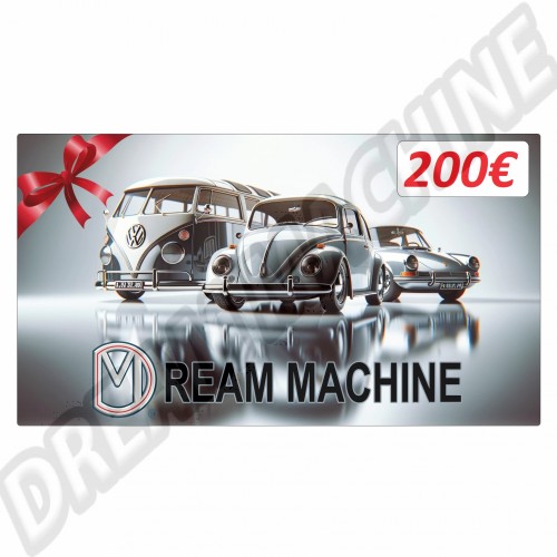 Chèque cadeau de 200€ noel200 Sur www.dream-machine.fr