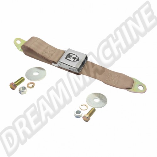 Ceinture de sécurité avant 2 points beige avec logo Wolfsburg la paire  DM03080 Sur www.dream-machine.fr