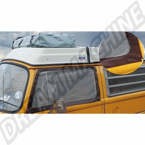 Moustiquaire contour marron pour hayon arrière avec ouverture centrale zippée T25 253070411BZ Sur www.dream-machine.fr