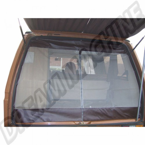 Moustiquaire contour marron pour hayon arrière avec ouverture centrale zippée T25 253070411BZ Sur www.dream-machine.fr