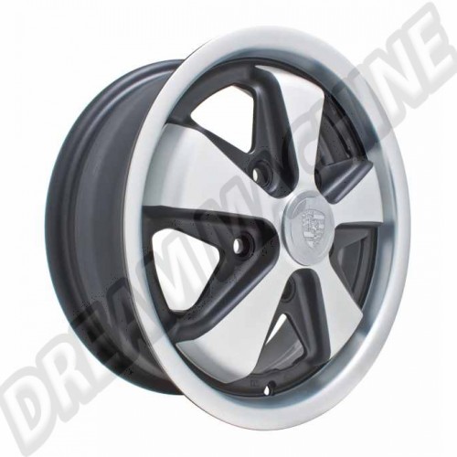 Jante style FUCHS noire et polie 4.5x15 perçage 5x130  00-9727-0 Sur www.dream-machine.fr