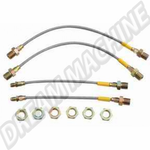 4 flexibles de frein renforcés T1 68--> 1200/1300 dm73196 Sur www.dream-machine.fr