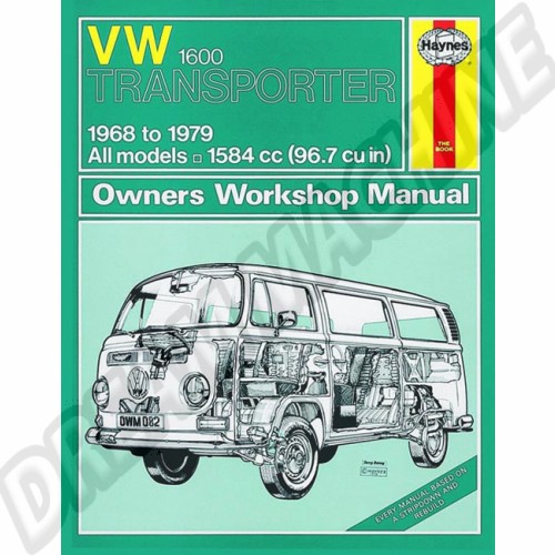 Manuel Atelier, Volkswagen 1600 Transporter, 1.6 litre, 1584cc, Anglais, 000100021, 000 100 021