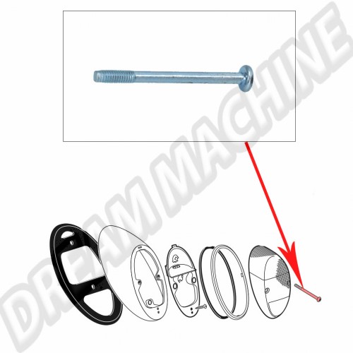 vis de fixation de cabochon de feu arrière 1200 8/61-7/67 et 1200 -7/73 N0141341 Sur www.dream-machine.fr