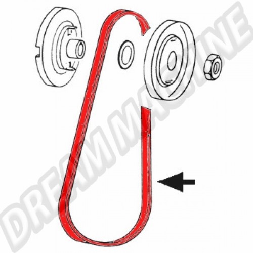 Courroie de dynamo 9.5 X 905 MM  111903137D Sur www.dream-machine.fr