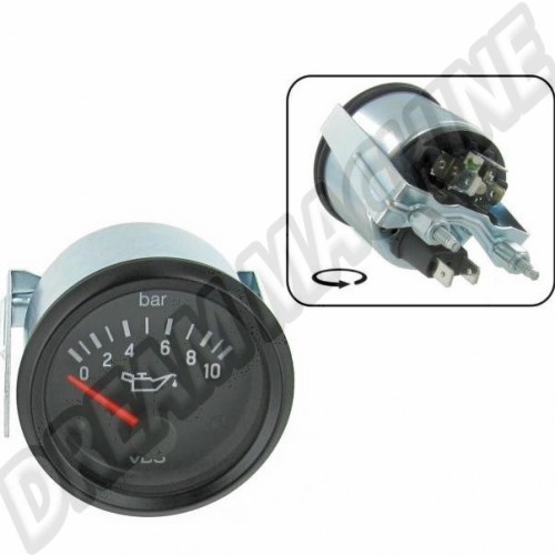 manometre de pression d'huile 0-10 bars diam 52mm VDO v350041 Sur www.dream-machine.fr