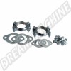 Kit de joints et colliers pour pot/silencieux d'échappement simple préchauffage, fabriqué en Allemagne par HJS. Compatible avec une variété de modèles Volkswagen et une sélection de moteurs. Référence 111298009B. Haute qualité.