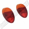 Cabochon feu arrière 1200 orange/rouge, Europe 8/61-7/67, 1200 -7/73, HELLA, origine Hella, Coccinelle, marquage CE, 111945241KR, 111-945-241KR, largeur 3 1/4 pouces, hauteur 6 1/2 pouces.