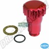 Remplissage d'Huile, 18-1099-0, 1810990, 18-109-90, Aluminium Rouge, VW Air-Cooled, Coccinelle, Karmann Ghia, Bus, Bouchon à Canelures