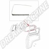 joint lèche-vitre extérieur, Combi Bay Window, qualité supérieure, réf. 211853322B, porte droite, jonc en aluminium poli, étanchéité améliorée.