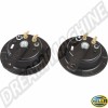 Kit Klaxons 12V, 310Hz, 380Hz, Noir, Marque Hella Origine, Homologué E-type, AC951210, AC 951 210, Polyvalent, 12V.