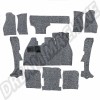 Kit Moquette, Gris Anthracite, 34-F1322-407, Volkswagen, Coccinelle Cabriolet 1303, À partir de 08/72, BS21050, Moquette Bouclée, Repose-Pieds, Siège à Fixation, Dômes Centraux