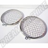 Grilles de phare avant, style vintage, maille, acier inoxydable, calibre plus épais, poli, chromé, Type 3, Baywindow, Coccinelle, Fastback, Notchback, Squareback, 181, Trekker, installation facile, instructions de montage. Référence: AAC004.