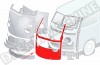 Structure de Cadre Avant Intérieure pour VW T2 Split, Conduite à Gauche, 1955-1963, Silver Weld Through réf 211703001-0