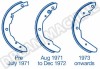 Mâchoires / garnitures de frein avant pour Volksagen Combi 64 ->70  Dimensions : 250 x 55 mm
