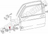 Axe de sécurité pour arrêt de porte, références 191837257B et 191-837-257-B. Compatible avec divers modèles Golf, Jetta, Scirocco, Caddy, Polo, et Type 3.